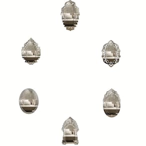 Kit Espelhos Decorativos Venezianos Pegui Veneza 6 Peças