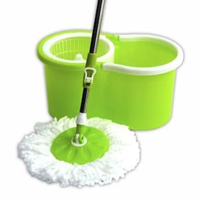 Balde Mop Spin Com Centrifuga Inox Limpador De Casa