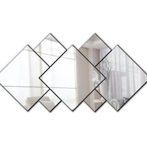 Espelho Decorativo Em Acrílico 7 Peças Quarto Sala 100X55 Cm