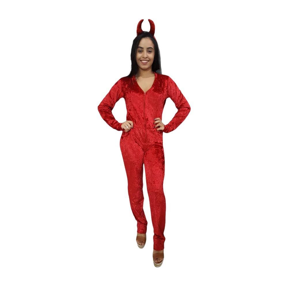 Fantasia Halloween Diabinha Adulto Diaba Feminina Carnaval