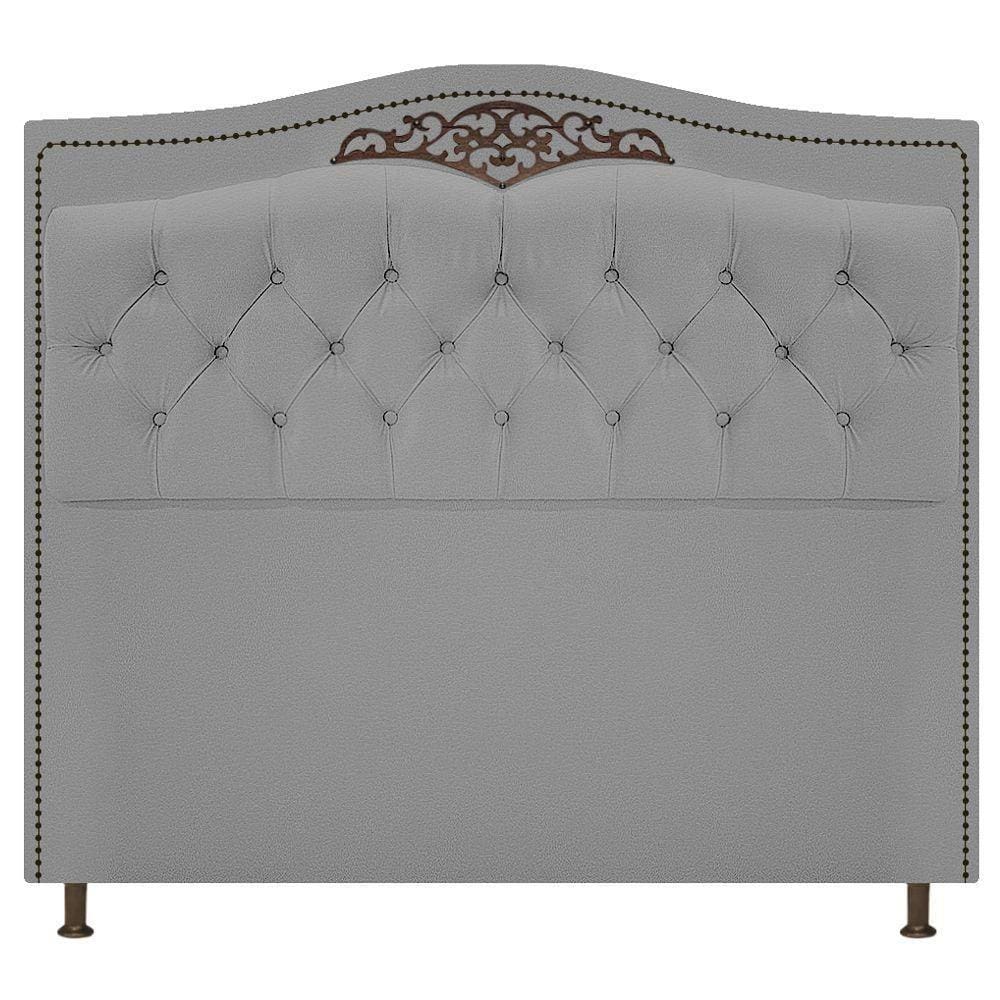 Cabeceira Estofada Yasmim 140 Cm Casal Corano Cinza