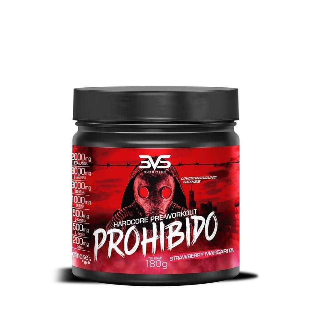 Prohibido Hardcore Pré-Workout 180G - Strawberry Margarita