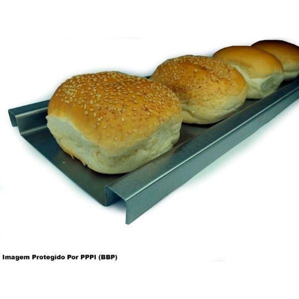 Régua Pão De Hamburguer Inox 53 X 17 X 2 Cm Profissional