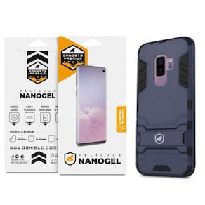 Kit Capa Armor E Película Nano Gel Dupla Galaxy S9 Plus