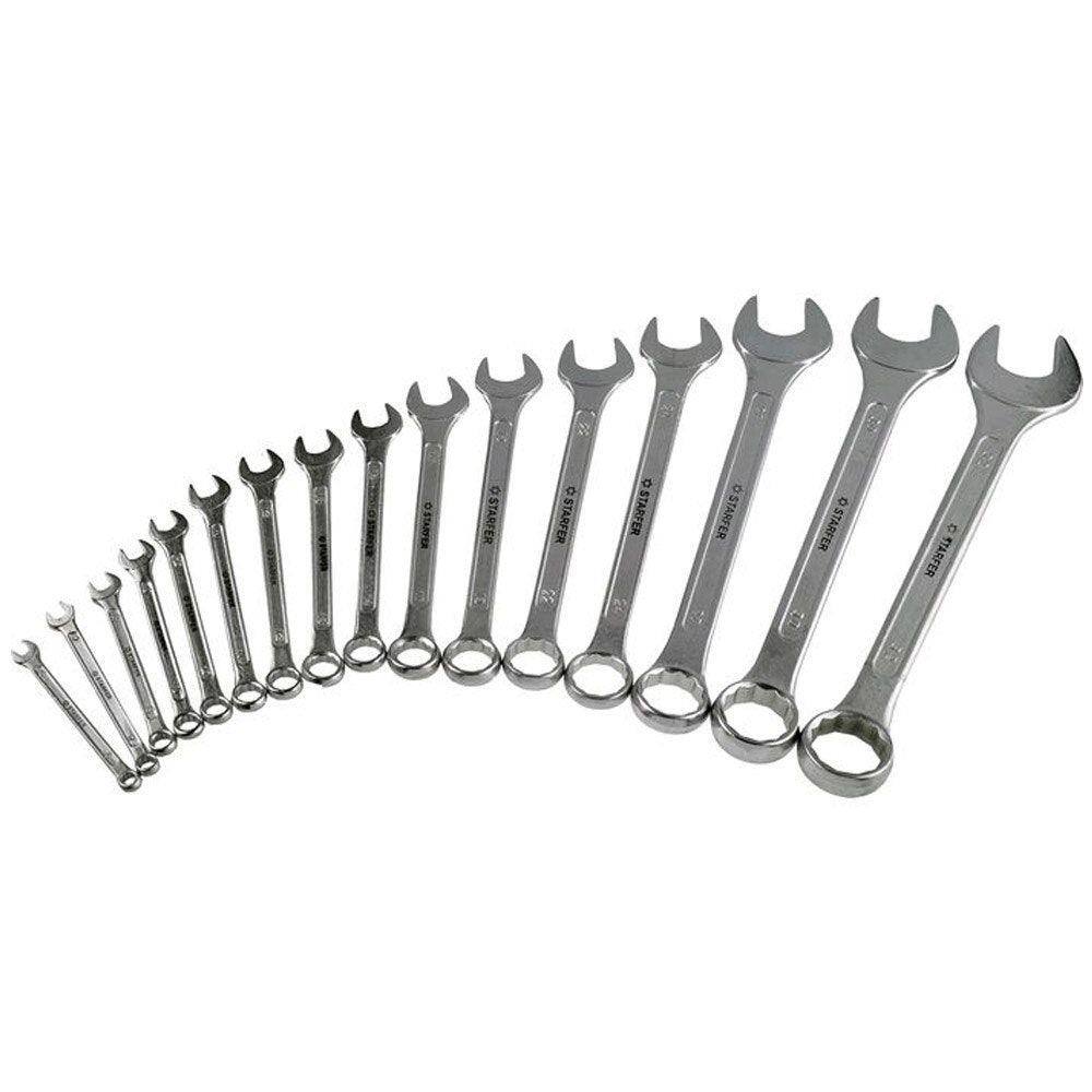Jogo De Chave Combinada Starfer 16 Peças 6 À 32mm