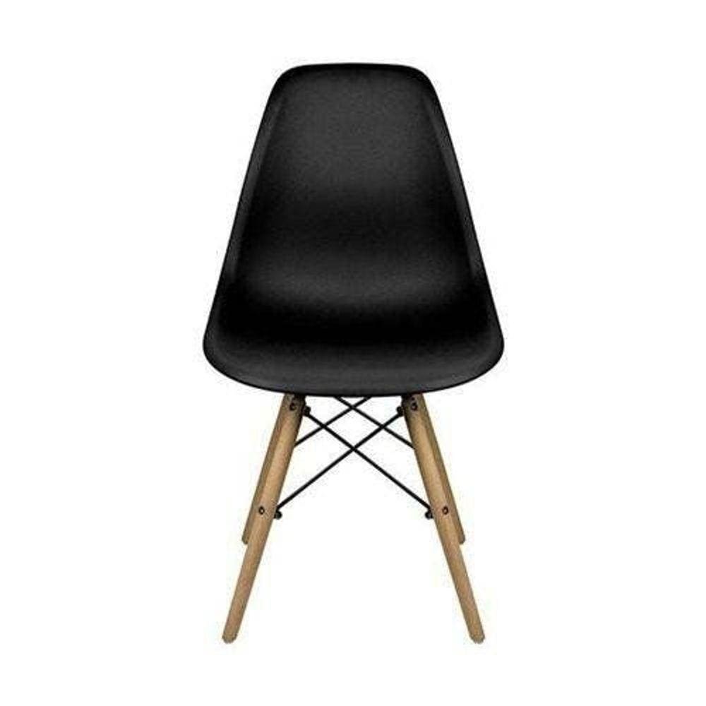 Kit 5 Cadeiras Eiffel Sala Jantar Cozinha Escritório Charles Eames Preta