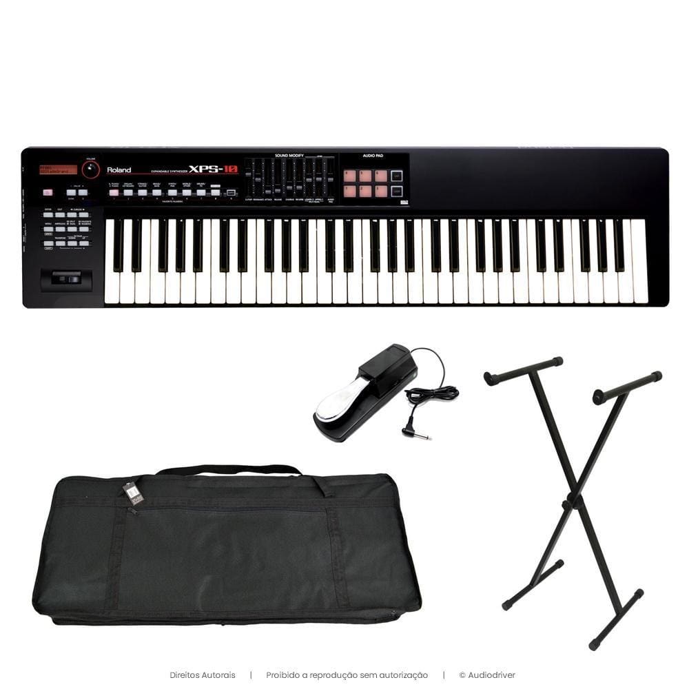 Teclado Sintetizador Roland XPS-10 + Pedal Sustain G + Fonte + Capa + Suporte X