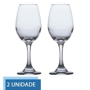 Conjunto 2 Taças de Vidro 318ml VINHO TINTO ÁGUA Cristal