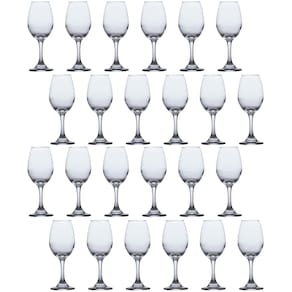 24 Taças de Vidro Resistente Vinho Tinto e Agua 318ml Luxo