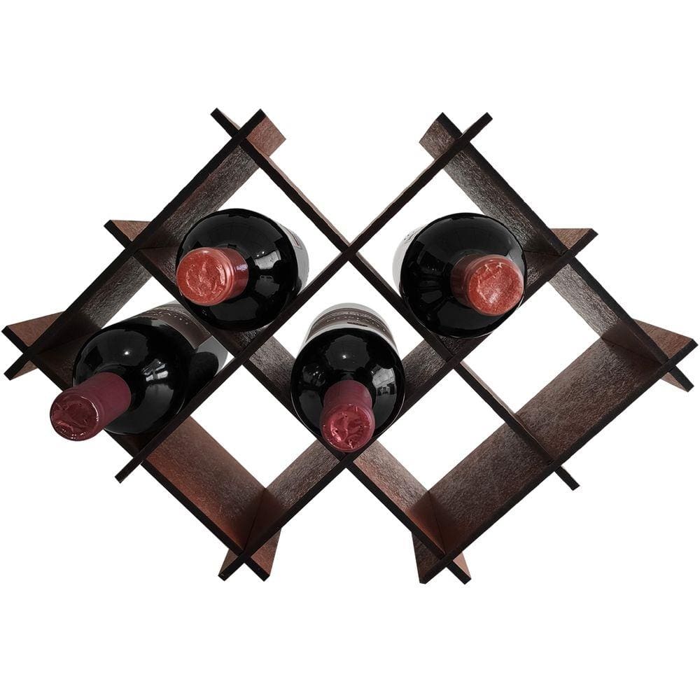 Adega De Mdf Envernizado Para Mesa Com 8 Nichos Suporte Porta Garrafas De Vinho Sulartes