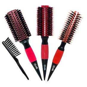 Kit 03 Escovas Pop Vermelho Brilho 45/55/64Mm Bonitta Marco Boni