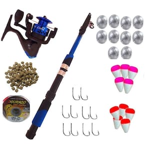 Kit de Pesca completo 1 Vara Telescópica +  Molinete + Linha + Anzol + Chumbada + Boia + Isca