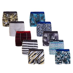 Kit 10 Cueca Boxer Falke MicroFibra Cores Estampadas Variadas