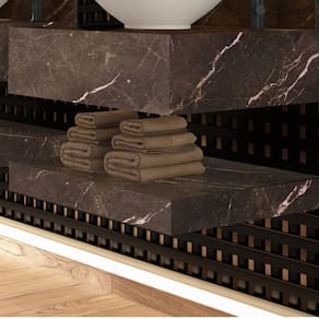 Prateleira em Porcelanato Técnico Polido para Banheiro 60cm Max Blu Trufa