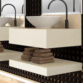 Prateleira Porcelanato Técnico Polido para Banheiro 60cm Max Blu Bianco