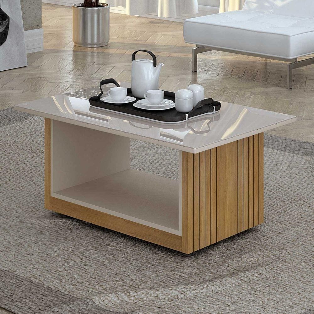 Mesa de Centro Veneza Valdemóveis Cinamomo/Off White