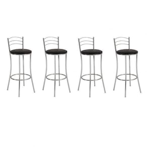 Conjunto 4 Banquetas Alta 3 Arames Unimóvel Cromado