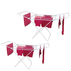 Kit 2 Varal Chão Com Abas 174x95cm Aço Dobrável Roupa Apartamento Lavanderia - Mor