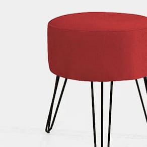 Puff Puf Banqueta De Sala De Estar Suede Vermelho Top