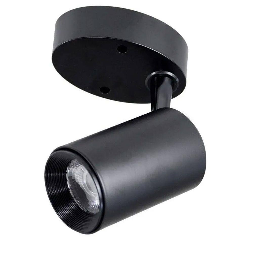 Spot de Sobrepor Preto LED 7W 3000K Bivolt DS7077 Delis