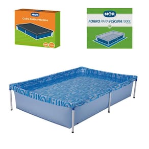 Kit Piscina Infantil 1000 Litros + Capa + Forro - Mor