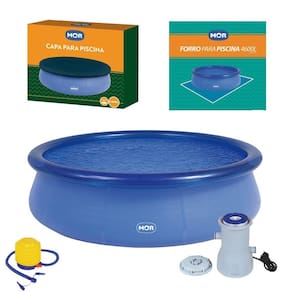 Kit Piscina Inflável Splash Fun 4600 Litros  + Capa + Forro + Filtro + Inflador - Mor