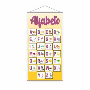 Banner Escolar Pedagógico Alfabetário 4 Letras 120x65cm