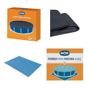 Kit Capa + Forro Para Piscina Estrutural Redonda 4500 Litros - Mor