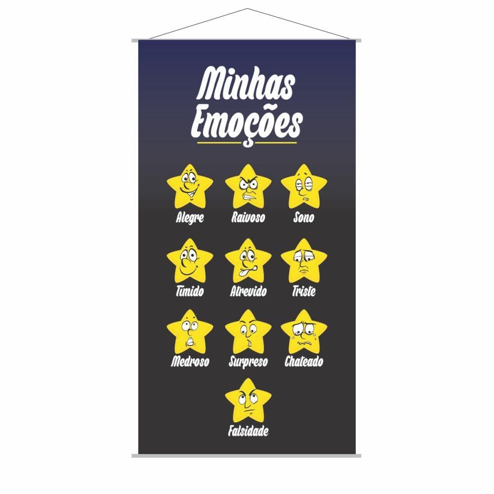 Banner Escolar Pedagógico Minhas Emoções 80x50cm