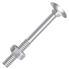 Parafuso Ciser Frances Zincado com Porca 1/4X3 1/2 - Embalagem com 200 Unidades
