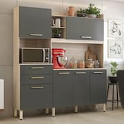 Armário de Cozinha 6 Portas 2 Gavetas Select Demobile Avena Grafito