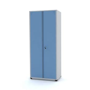 Armário para Escritório 2 Portas Aço 4 Prateleiras Pandin Móveis Cinza/Azul Dali