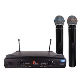 Microfone Kadosh Duplo Sem Fio Uhf Display Digital K-402M