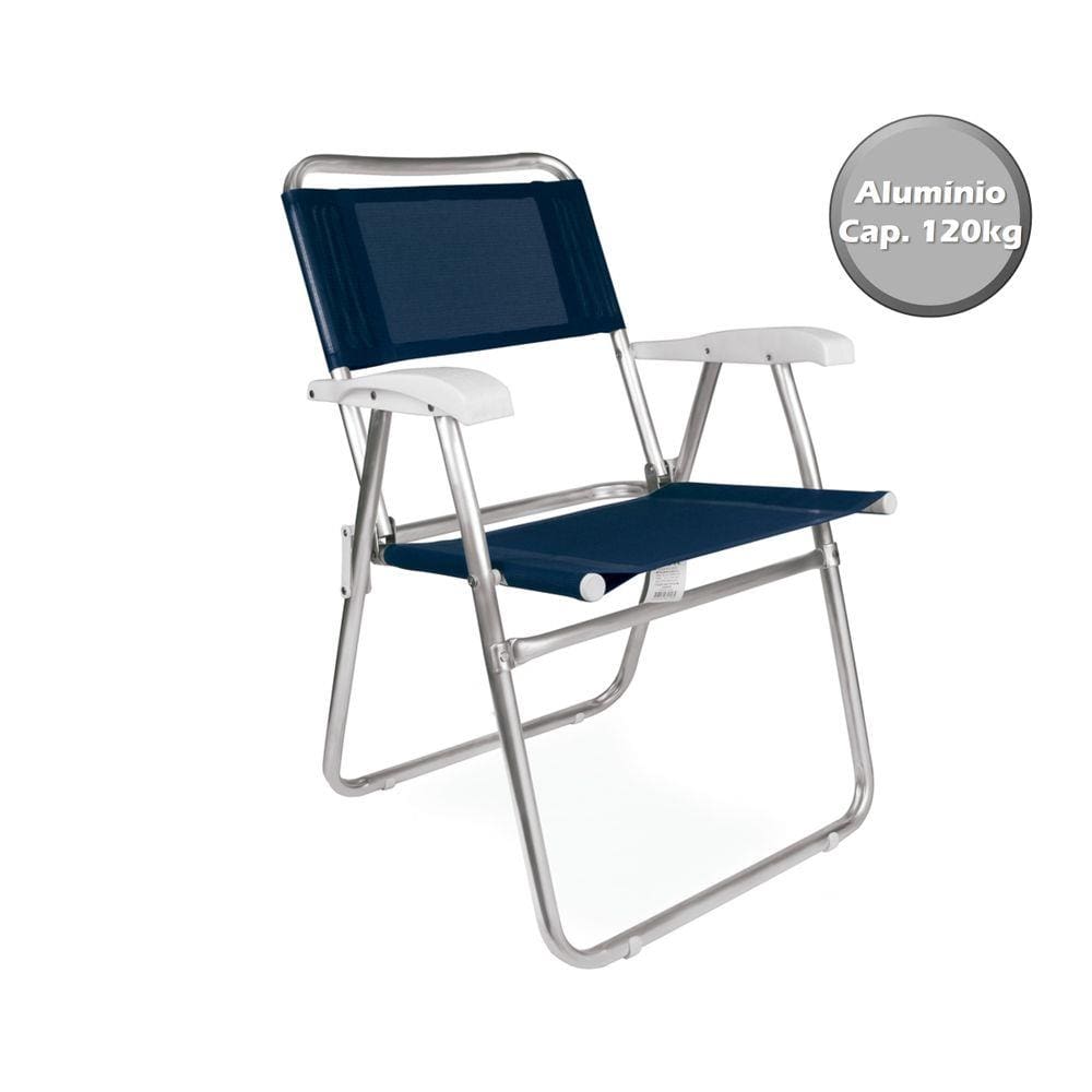 Cadeira Alumínio  Praia Camping Piscina Jardim Master Fashion - 2116 Mor