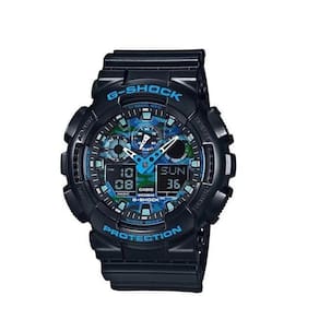 Relogio G-Shock Ga-100Cb-1Adr Preto Fundo Azul