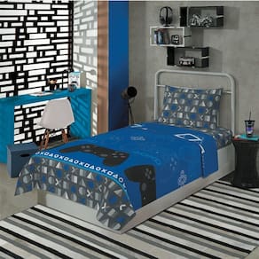 Jogo de Cama 2 peças Solteiro Videogame 1,40x2,20cm Lepper