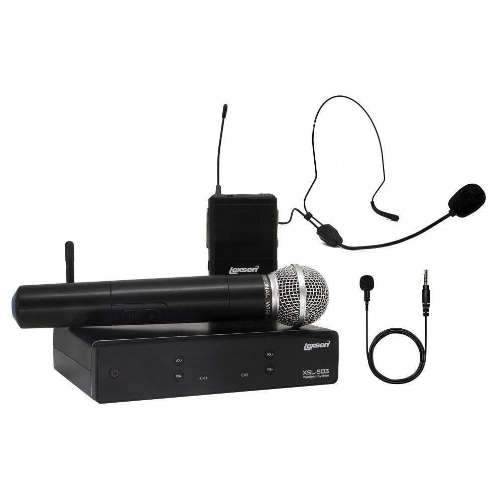 Kit Microfone Uhf Com 2 Canais De Frequencia Fixa Xsl 503