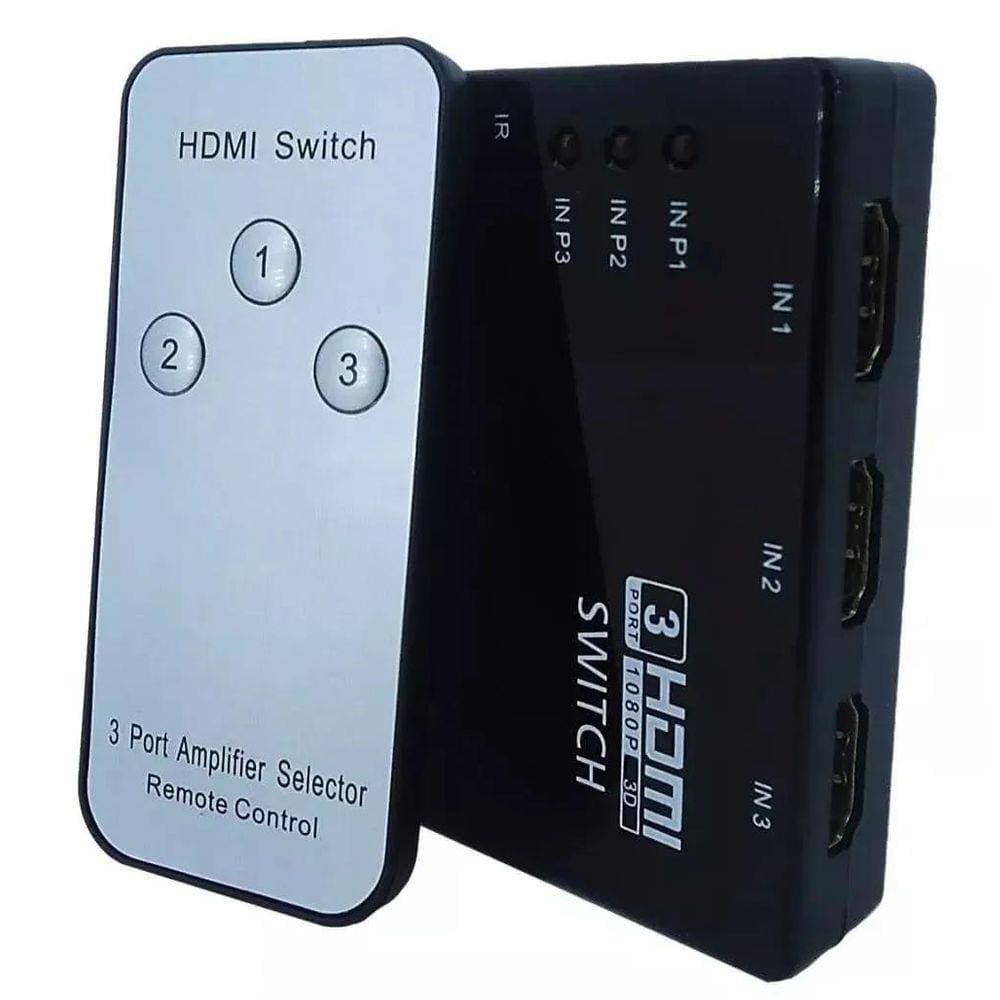 Mini Hub Dispositivo Hdmi Switch Splitter Seletor 3 Portas