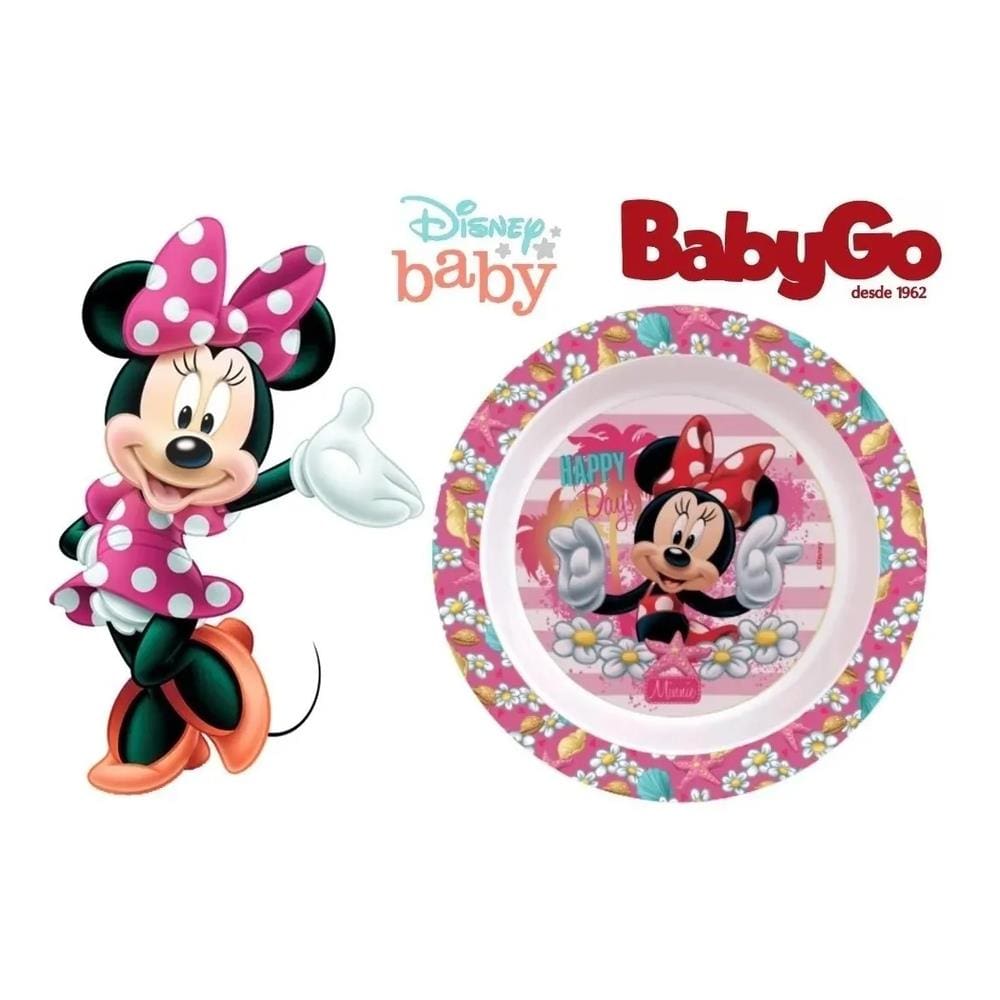 Prato Bowl 18x18 Decorado Minnie Disney Baby Babygo 01296