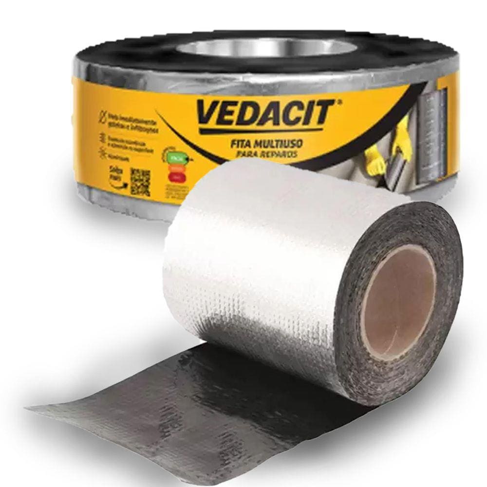 Manta Asfáltica Auto Adesivo Aluminio Vedacit 5cmX10m Telha