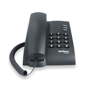 Telefone Fixo Com Fio Pleno Intelbras, 2 tipos de toque Design moderno Preto  - Intelbras