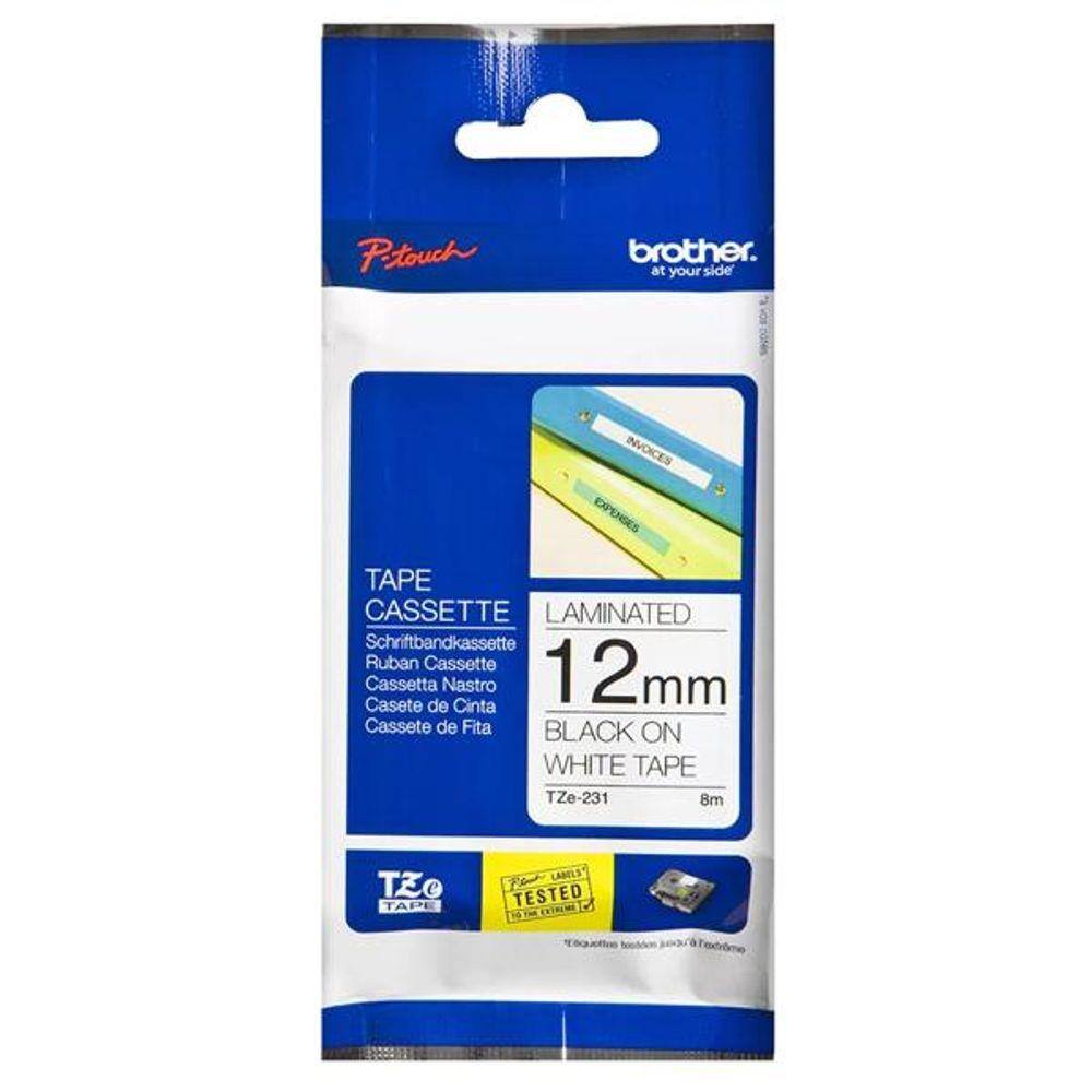 Fita rotulador 12mm p/p-touch tze231  BROTHER
