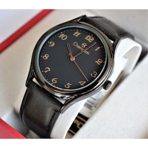 Relogio Champion Preto Couro Numeros Cn20024n
