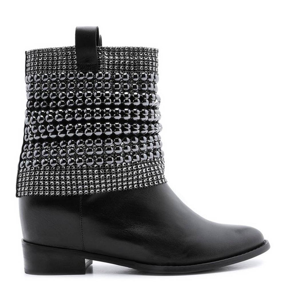 Bota Cano Médio Marrom Couro Salto Tratorados Zíper Jabuticaba | Arezzo -  GLAMI.com.br