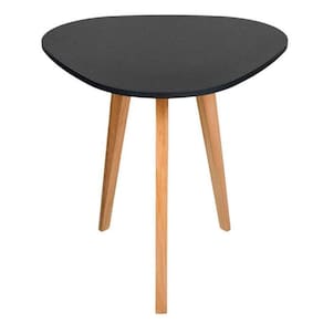 Mesa Canto Lateral Triangular MDF Preta Pés Palito 40x50cm