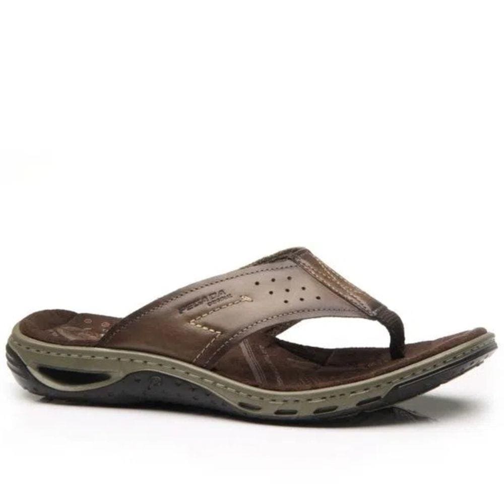 Chinelo Dedo Casual Masculino Couro Amortech Pegada 131663