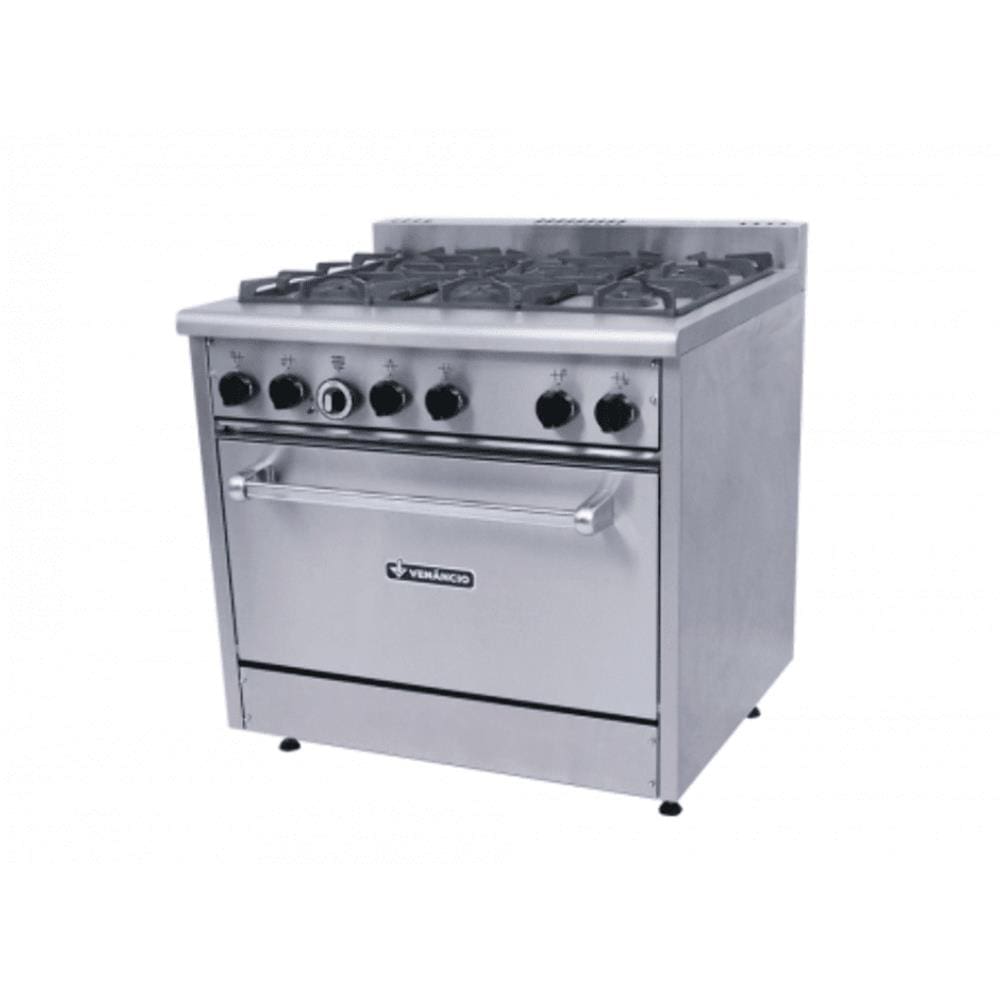 Fogão Industrial 6 Bocas com Forno à Gás Don Bidone Venâncio - FDB6F
