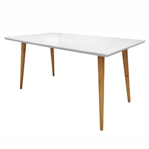 Mesa De Jantar Retangular 160cm 6 Lugares Veneza Plus C14 Branco - Mpozenato