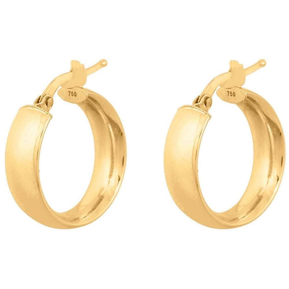 Brinco De Argola Lisa 6mm Em Ouro 18k 750