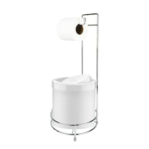 Kit Suporte Porta Papel Higiênico Lixeira Com Tampa  Basculante 5L Banheiro - Future